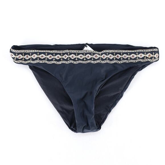 Ella Moss Women Black Embroidered Gilded Age Swimsuit Bikini Bottom Size S/M - Picture 1 of 3